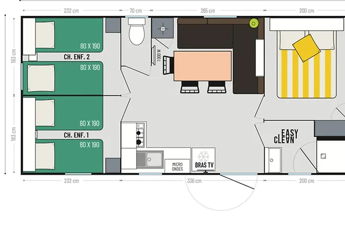 Mobil 6 Pers - Terrasse - - Api-1-52-570 Kemp *